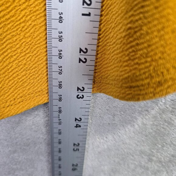 Womens Green Envelope Mustard Yellow Bell Sleeve Top Polyester Stretch Size L - Picture 6 of 7